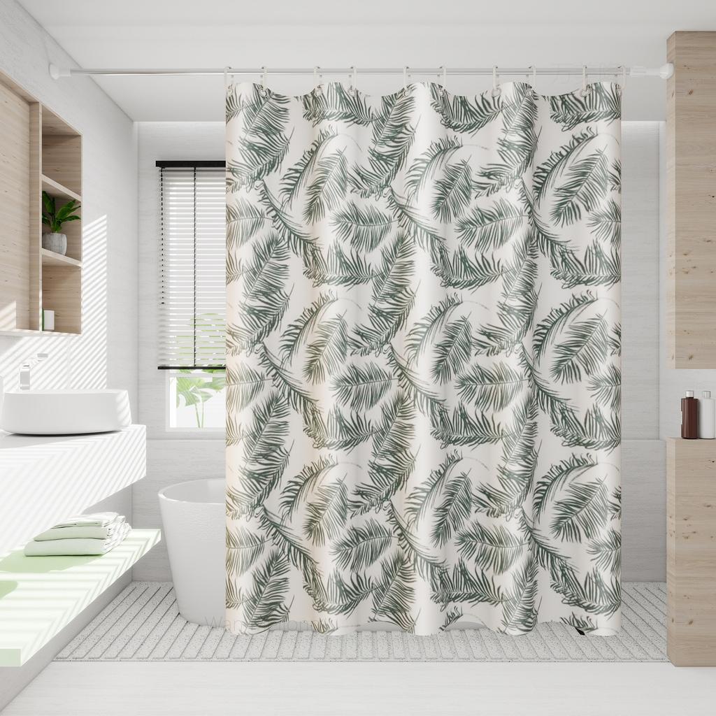 Transparent Waterproof Shower Curtain Bathroom Translucent Partition Curtain Easy Clean Wipe Mildew Proof Curtains with Hooks