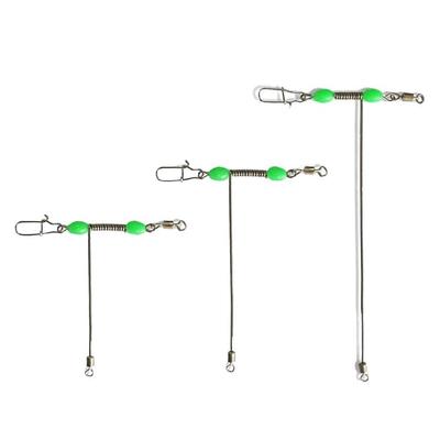 10 Pieces Stainless Steel 3 Way T Shape Swivels With Luminous Beads, T Shape Fishing Line Connectors For Balanced Rigs