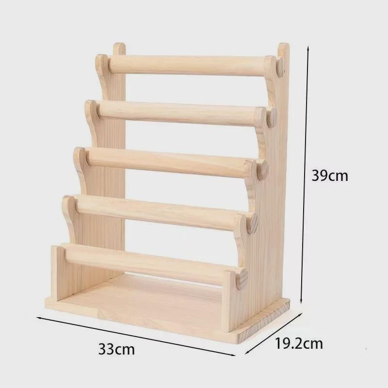 Solid Wood Detachable Three-Layer Bracelet & Jewelry Display Stand
