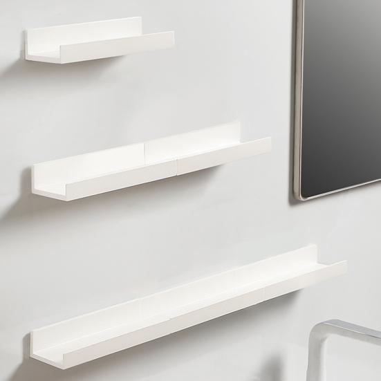 Shower Caddy Wall Mounted Plastic Floating Shelves No Drill Bathroom Storage Organizer for Bathroom Kitchen Living Room