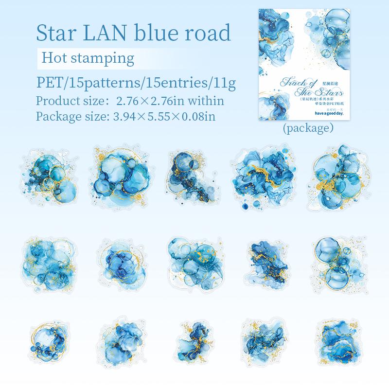 

15 шт. креативные акварельные наклейки для горячего тиснения, палатка для рук, самоклеящиеся этикетки, материалы для скрапбукинга, расходные материалы для журналов