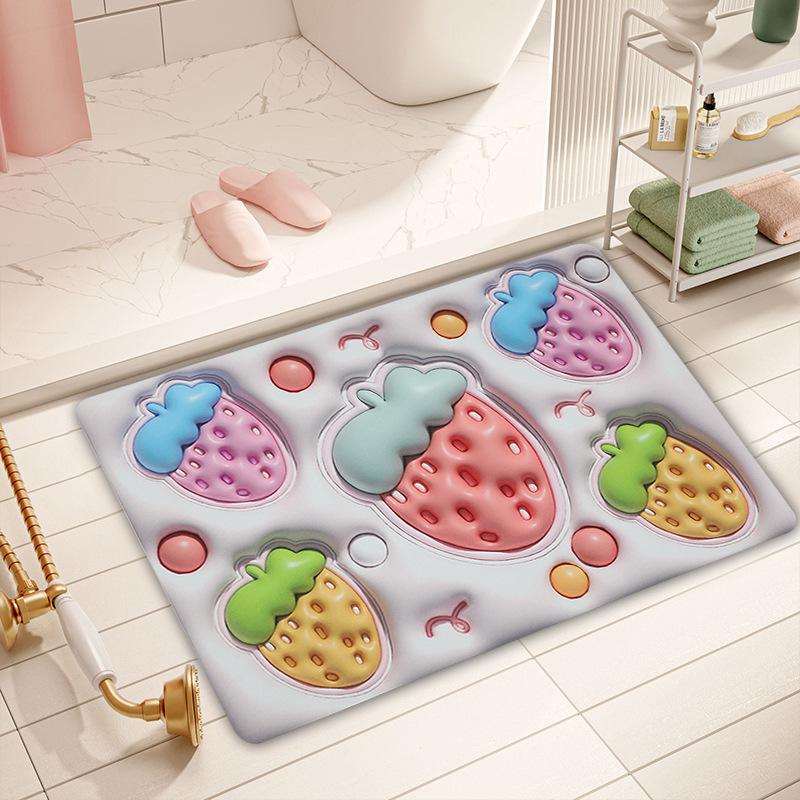 New 3d Three-dimensional Expansion Diatom Mud Quick Drying Soft Mat Bathroom Door Absorbent Non-slip Blanket Multi-purpose