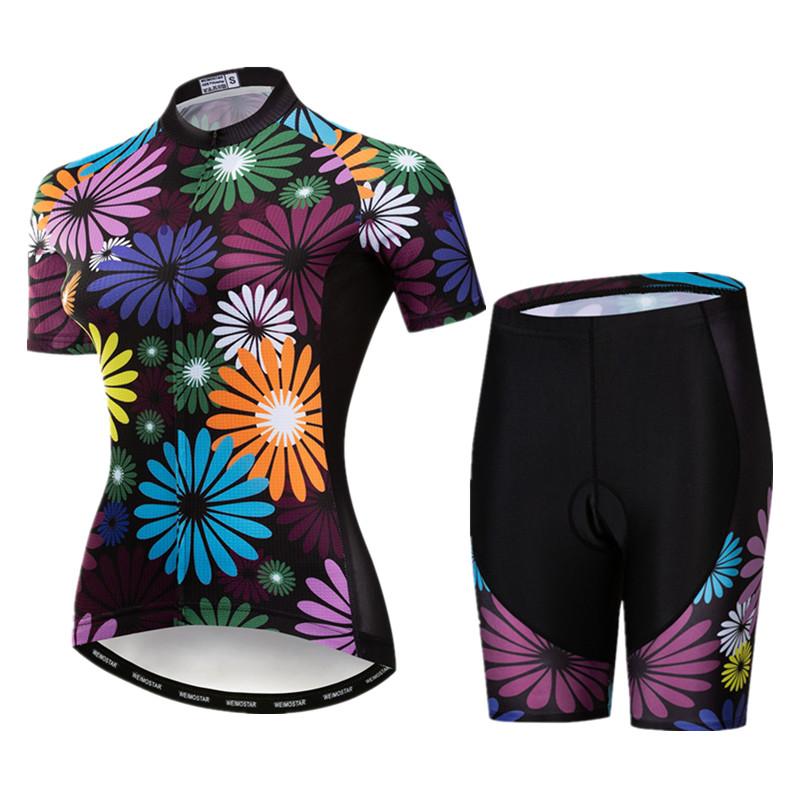 Weimostar Pro Team Abbigliamento da Ciclismo Set Maglia da Ciclismo da Donna Traspirante Abbigliamento per Mountain Bike Uniforme Estiva per Bici Ropa