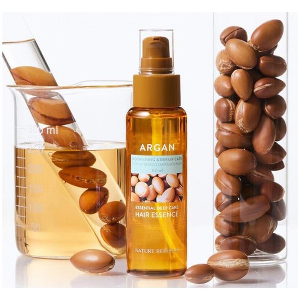Nature Republic Argan Essential Deep Care Hair Essence 80ml – Argan Care, Smooth Finish, Korean