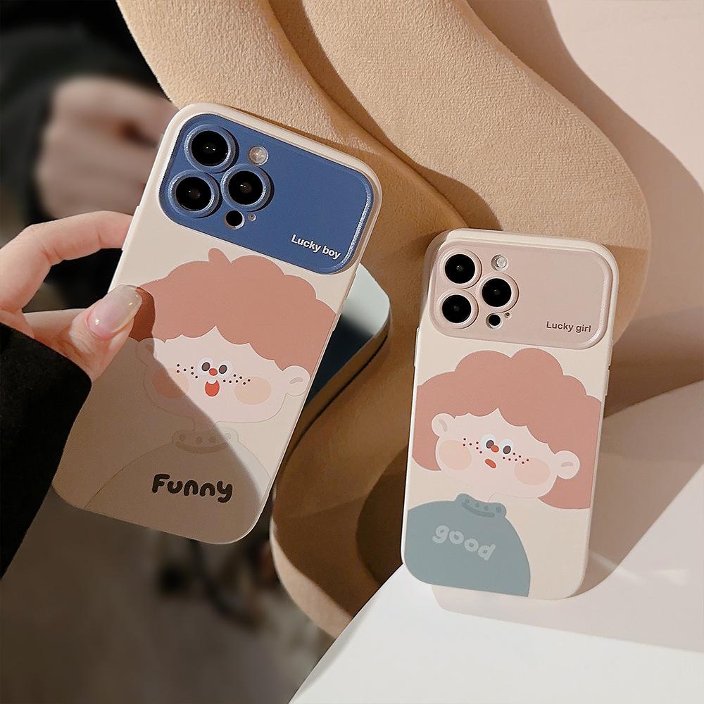 Couple Phone Case Suitable for IPhone15 Apple Phone Case 13ProMax Autumn and Winter Cartoon 14 All Inclusive 11 Soft