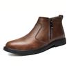 2026 Autumn and Winter New High-Top Leather Shoes Men's Zipper Leather Boots Men's Shoes Fashion Versatile Business Casual Shoes