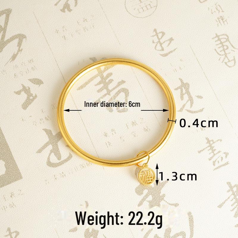 Ancient Vietnam Sand Gold Lotus Blessing Bracelet - National Tide Twin Worlds Joy