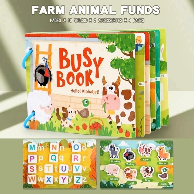 Montessori Quiet Busy Book Sticker Quiet Book Animal Numbers Matching Puzzles Game Early Educational Learning Toys For Kids