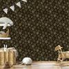 Black and Gold Tropical Pattern Wallpaper Ochre for Living Room and Bedroom 50x1000