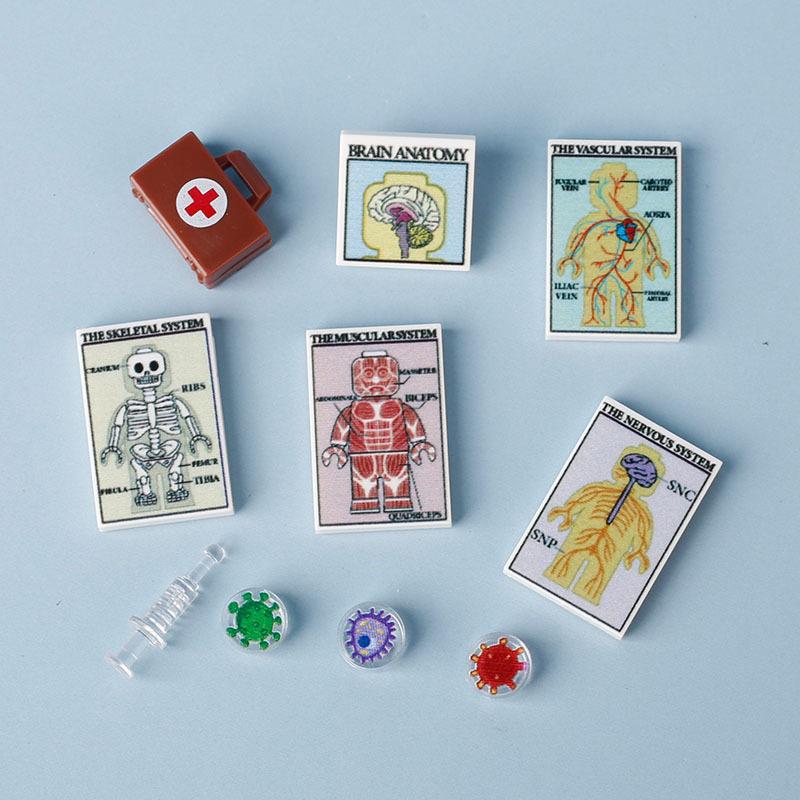 

MOC Printed Medical Equipment Pack Constructing Blocks Hospital Scene Figures Solider Brick Particle Puzzle DO-IT-