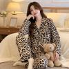 Bow Long Pajama Set Bear Lady Nightwear Suit Comfortable Women's Loungewear  Female