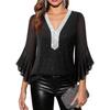 2026 Spring Summer Sequined Crew Neck Blouse Top, Hot Popular Casual Shirt for Women, Europe America Style