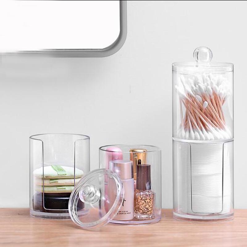 Acrylic Cotton Swabs Storage Holder Box Portable Transparent Makeup Cotton Pad Qtip Cosmetic Container Jewelry Organizer Case