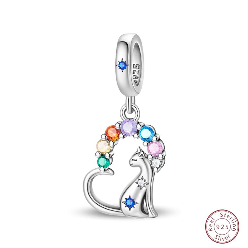 Copper Firefly Cute Cats And Dogs Beaded Pendant Suitable For Original Charms Bracelet Diy Exquisite Women Jewelry