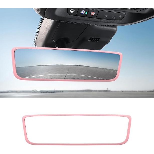 Car Rear View Mirror Protector Frame, Silicone Auto Rearview Edge Protection Cover Compatible with Model 3 Model Y, Interior Rear View Trim Frame