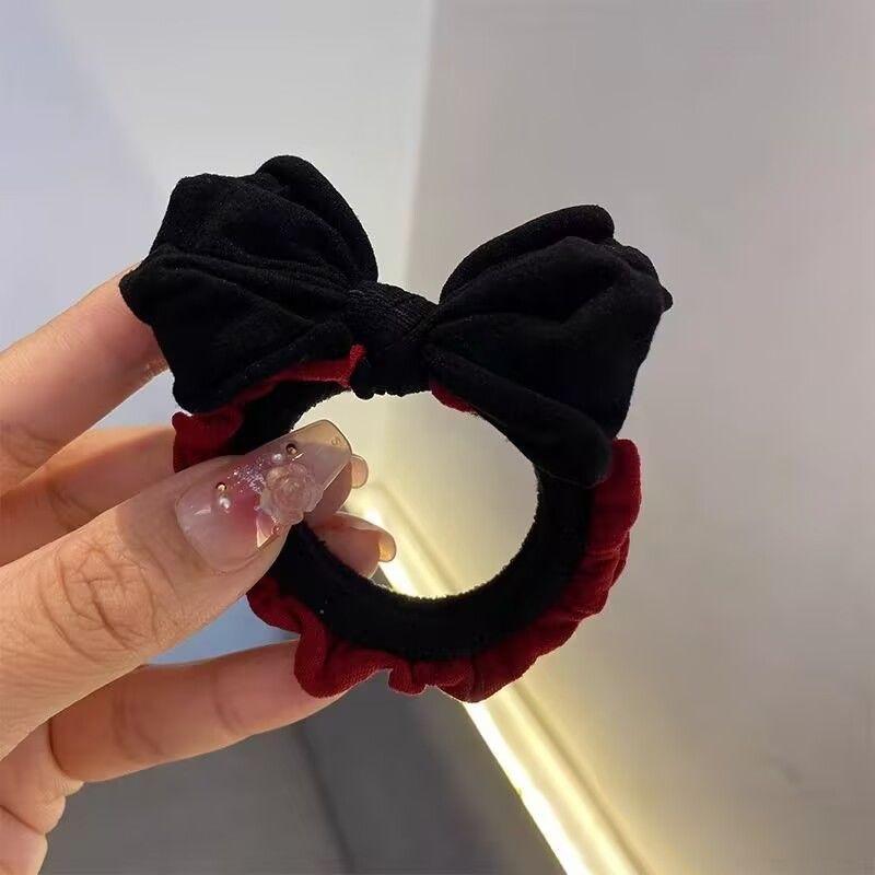 

New Year Hair Bow Elastic Hair Bands for Girls Ponytail Hair Tie Rope Children Kids Rubber Band Hair Accessories Gift One Size