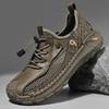 Italian Summer Men's Breathable Mesh Outdoor Hiking Shoes - Non-Slip and Hollow Design