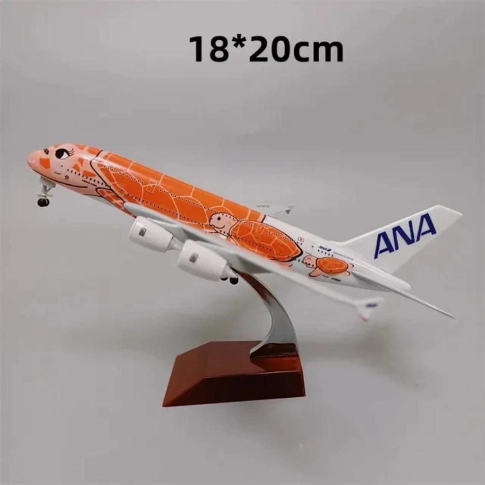 1/400 20cm Air Japan ANA Airlines Airplane Model Toy Green Cartoon Sea Turtle Airbus 380 A380 Airways Metal Alloy Diecast Airplane