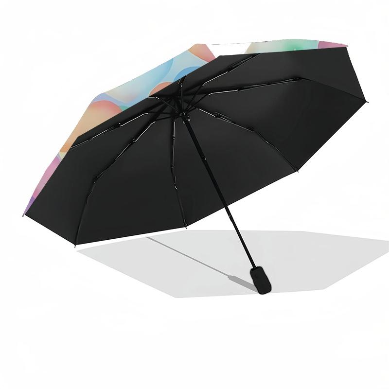 Colorful Heart Pattern Automatic Opening/Closing Umbrella with Foldable Design,Iron Frame Outdoor Rain Gear for Festivals,Travelers,Daily