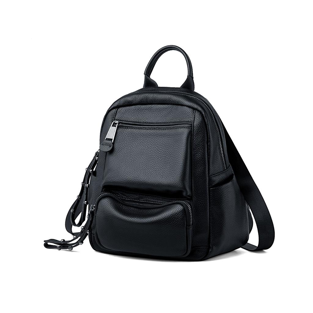 Authentic Leather Backpack for Women Simple and Large Travel Bag Full Grain Wild Fashion Designer Bag