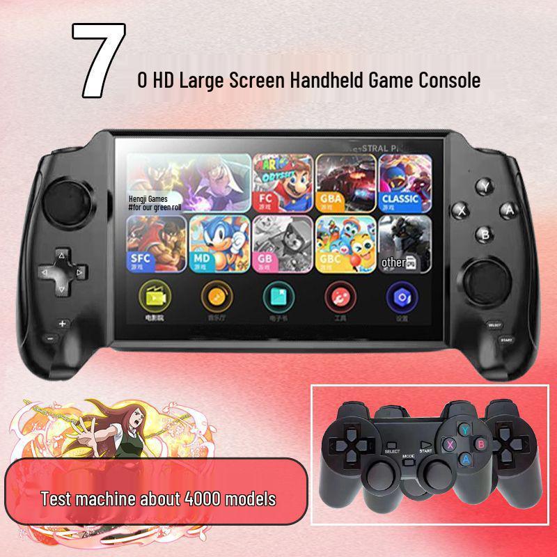 7-Inch HD Handheld Game Console with Joystick and Retro Arcade Games