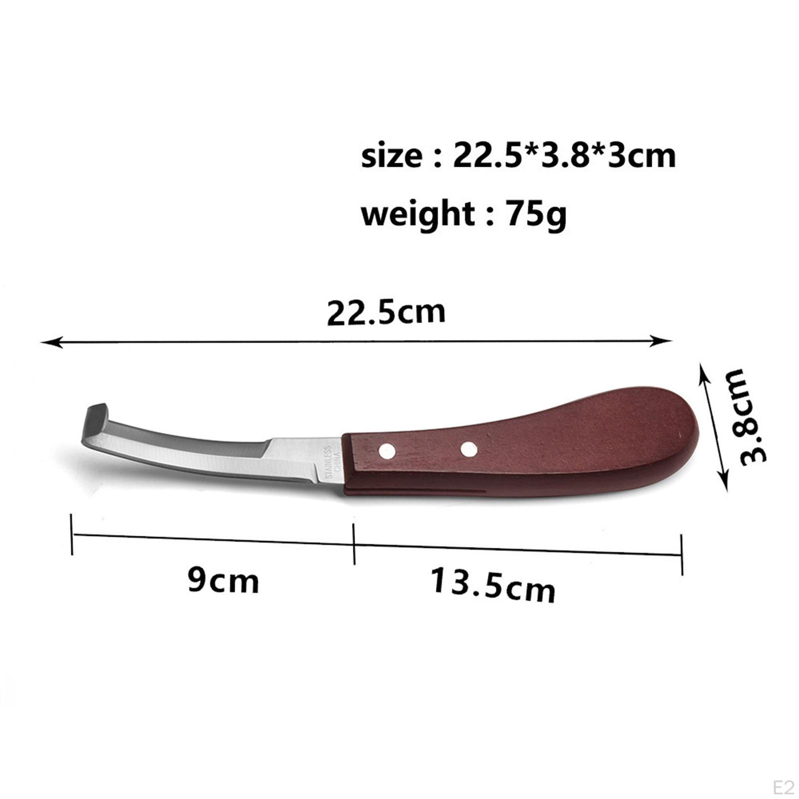 Couteau Maréchal-ferrant 6 Sabots - Lame Large, Manche Bois, Main Droite, Acier, Neuf Sous Emballage