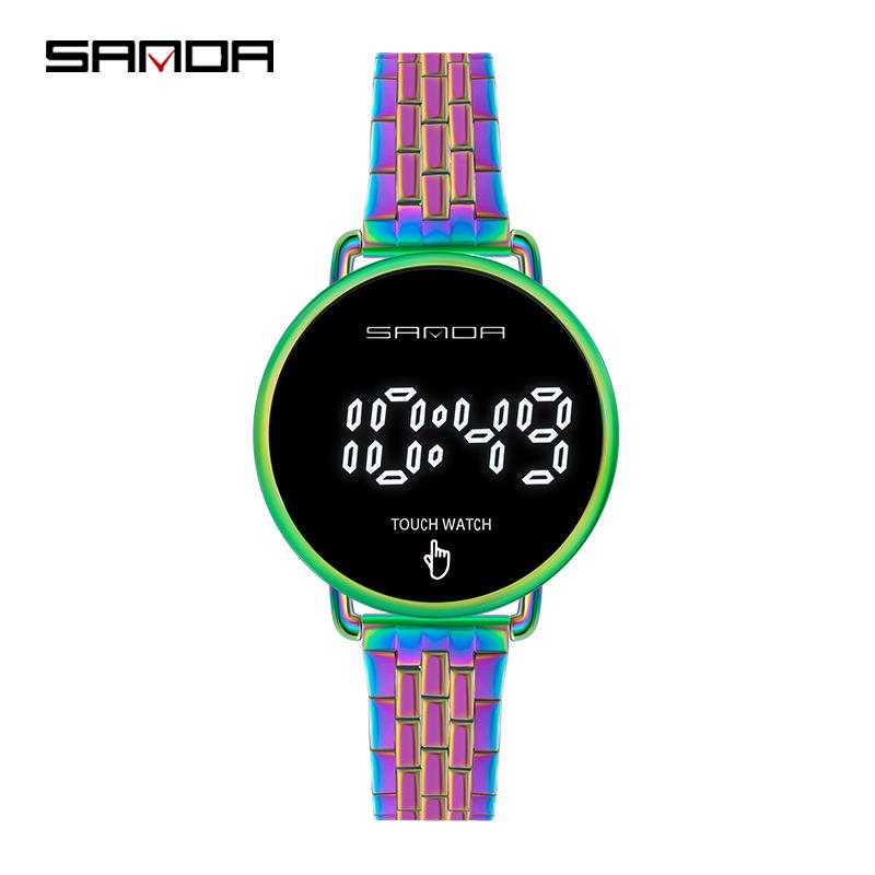 Sanda Men's Stylish Single-Touch Mesh Band Electronic Watch