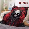 Gothic skull with ornate details 2D Flat Pattern Flannel Blanket High quality All Seasons Warmth and Comfort Perfect for Christmas Gifts.