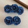 Denim Blue Flower Banana Clips Camellia Floral Twisted Hair Clip Women Vertical Clip  Spring