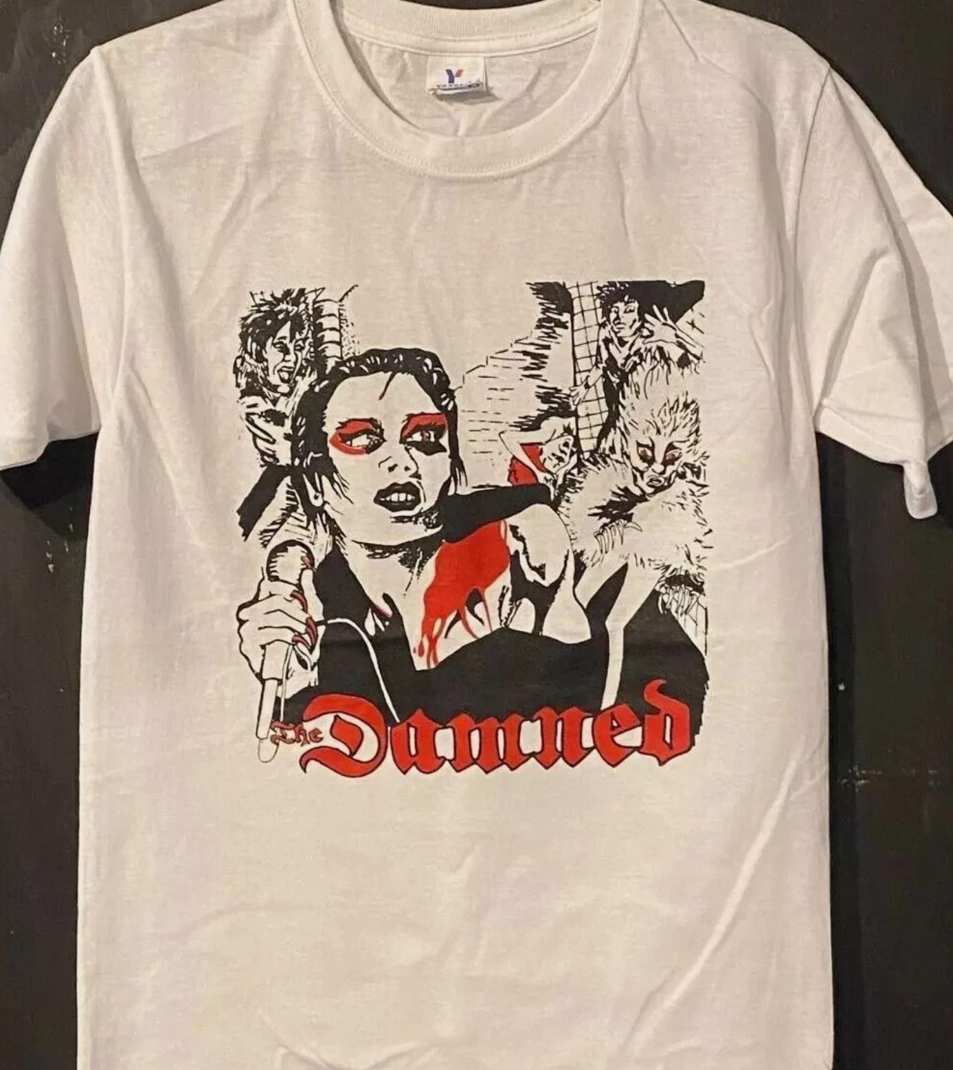 The Damned Punk Band Short Sleeve White Color Tshirt Unisex Men Women S-5XL XL