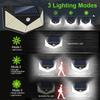 220LED Outdoor Solar Lights Waterproof Motion Sensor Wall Lamp 3 Lighting Modes Solar Powered Street Light for Yard Garden Decor