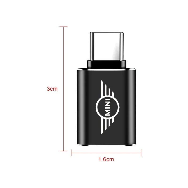 For Bmw Mini Car Type-C To USB 3.0 Interface Mini Converter Charging Adapter Rline logo For MINI Cooper Fridge One F56 R56 R57 R