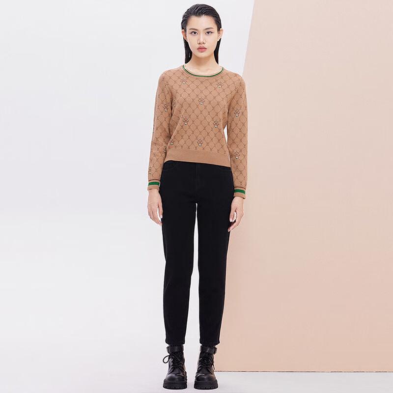 JESSIE JMFGM148 Women's Color-Block Argyle Knit Pullover