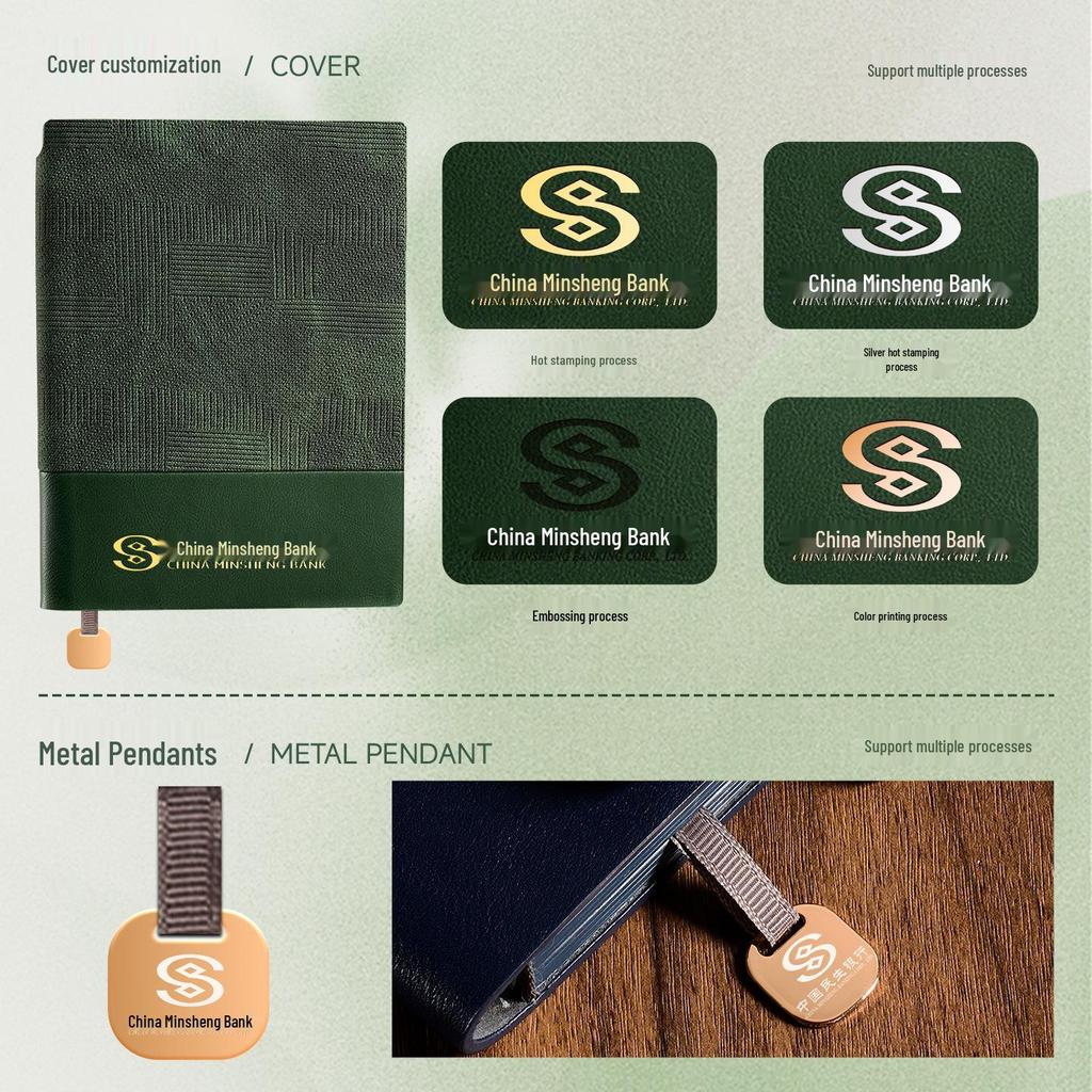 Custom A5 Leather Paperback Business Notebook with Logo Printing