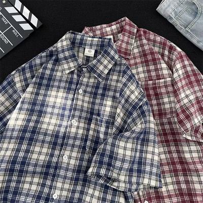 Letní oblečení Pánská retro ležérní košile Studentská volná Niche design Zábavný nový pánský top pro venkovní nošení