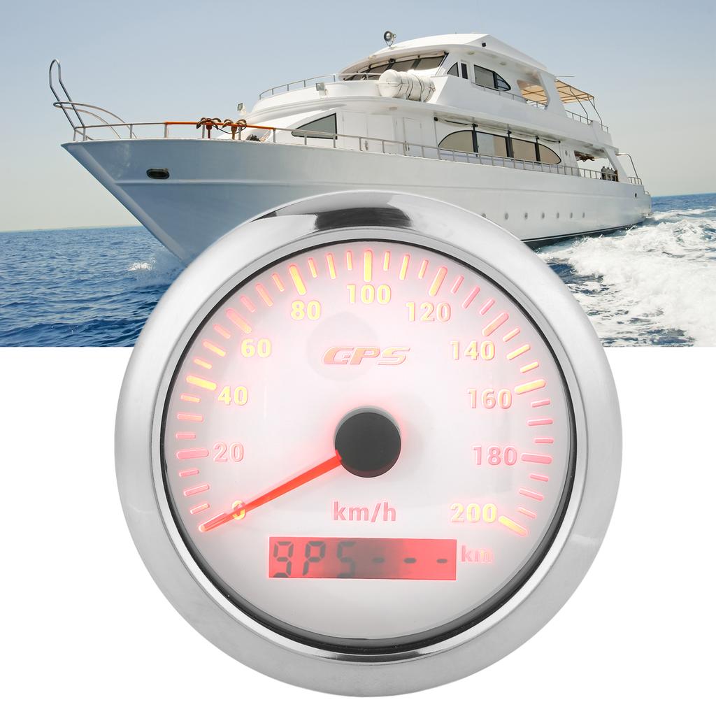3.3in GPS Speedometer 0‑200KMCelsiusH Speed Gauge with Backlight IP67 Waterproof for Car Marine Boat Yacht
