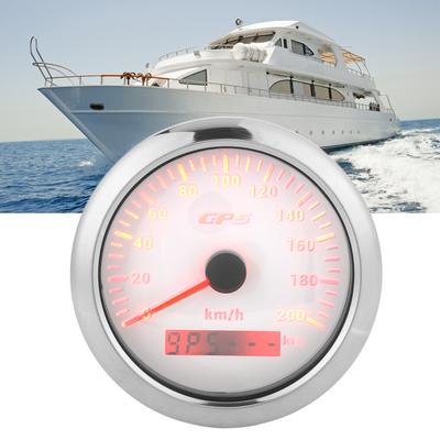 3,3 Zoll GPS-Tachometer 0-200 km/h Temperaturanzeige mit Hintergrundbeleuchtung IP67 Wasserdicht für Auto, Marineboot, Yacht