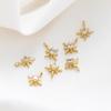 10Pcs/lot 14K Gold Color Plated Brass Star Pendants with Zircon Charms Pendant for DIY Necklace Jewelry Making Accessories