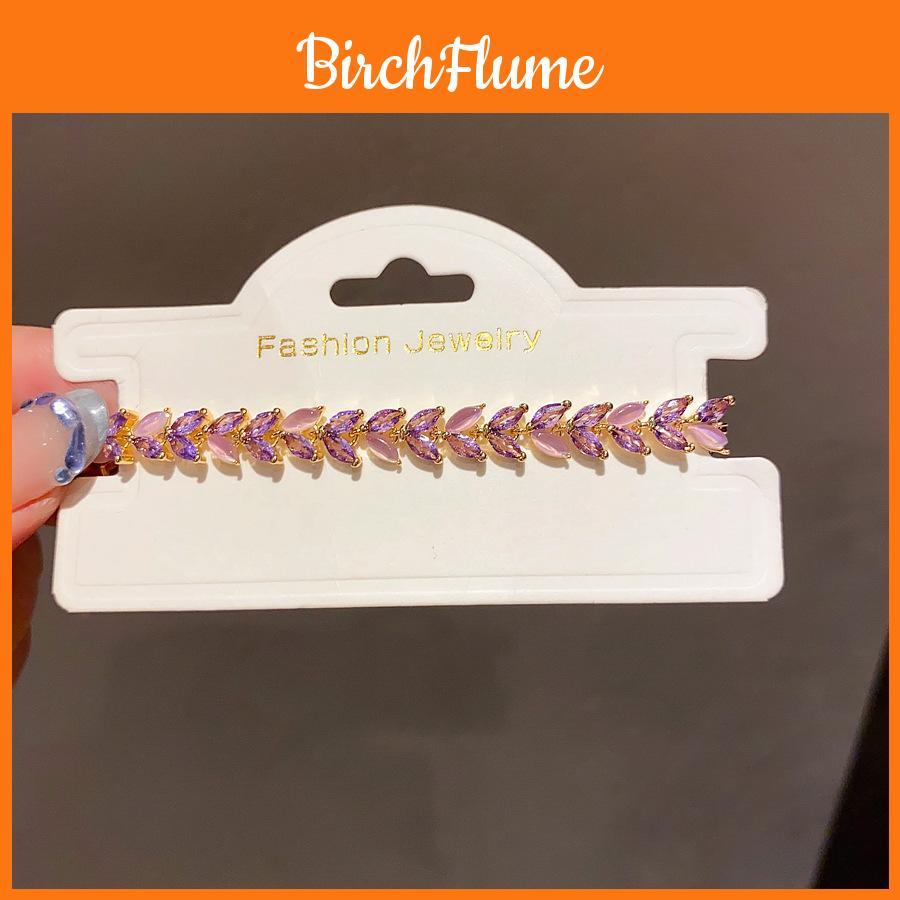 Light Luxury Zircon Flower Bracelet For Women With Copper Material And Wheat Pattern