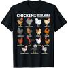 Chickens of The World Farm Animal Lover Educational T Shirts Men Humor Streetwear Tee Shirt Short Sleeve Unisex Loose Clothing