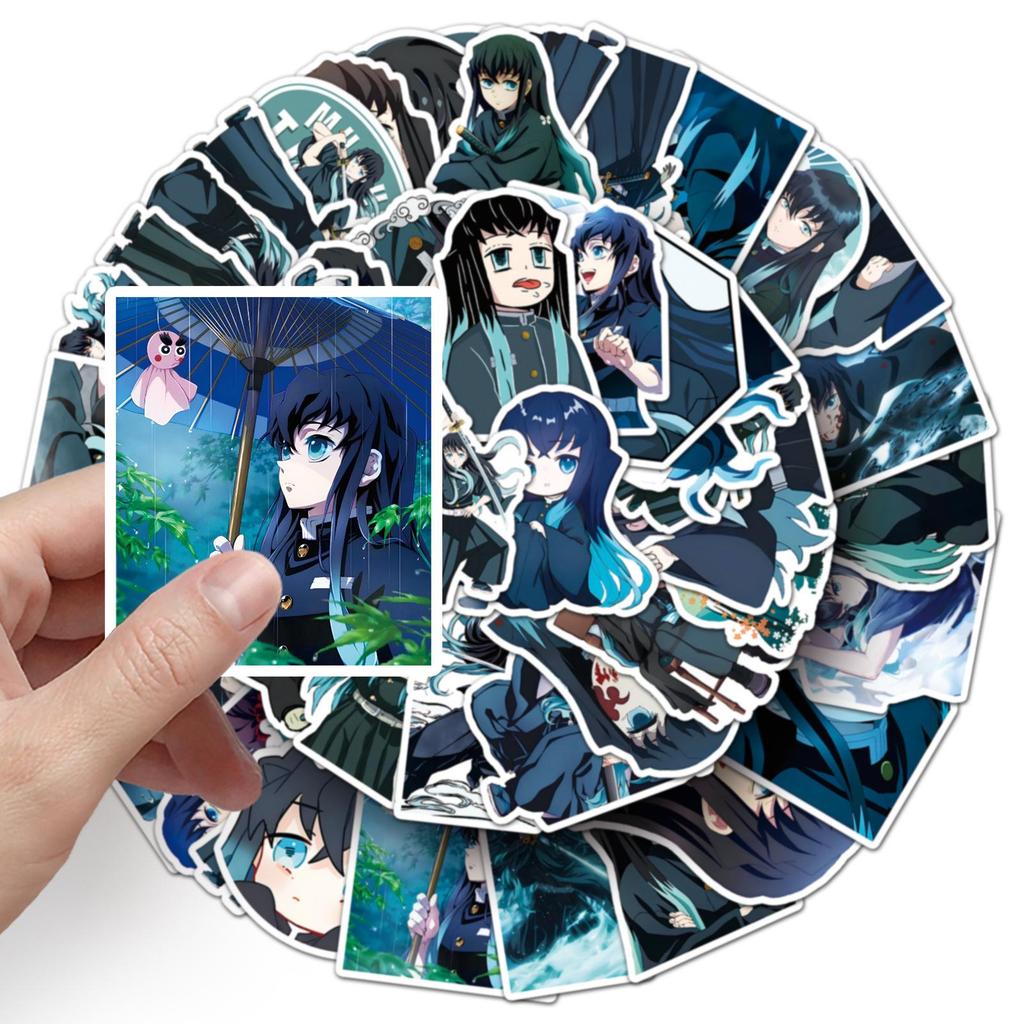 50pcs Tokito Muichiro Demon Slayer Anime Stickers - Graffiti Style for Phone & Luggage