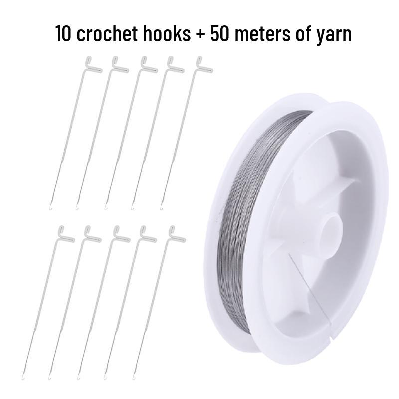 Wenwan Crochet & Beading Set: Steel Wire Hooks, Twisted Needles, and Stringing Line for Buddhist Beads