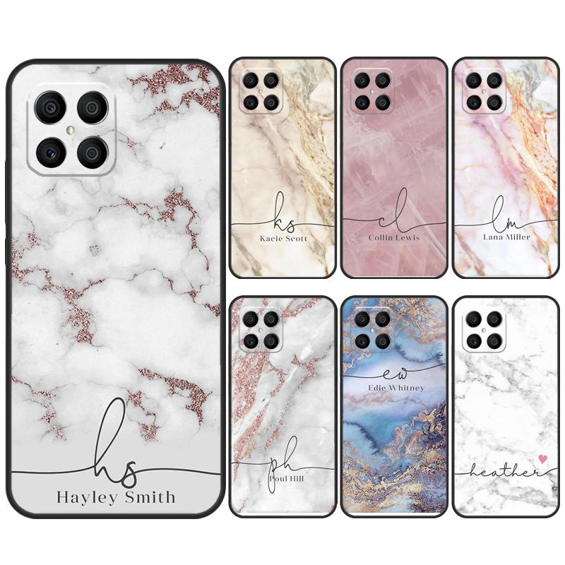 PERSONALISED marble name glitte Case For Honor 90 70 50 Lite Magic 5 Magic 6 Pro X6 X7 X8 X9 X6a X7a X8a X9a X8b X9b Cover