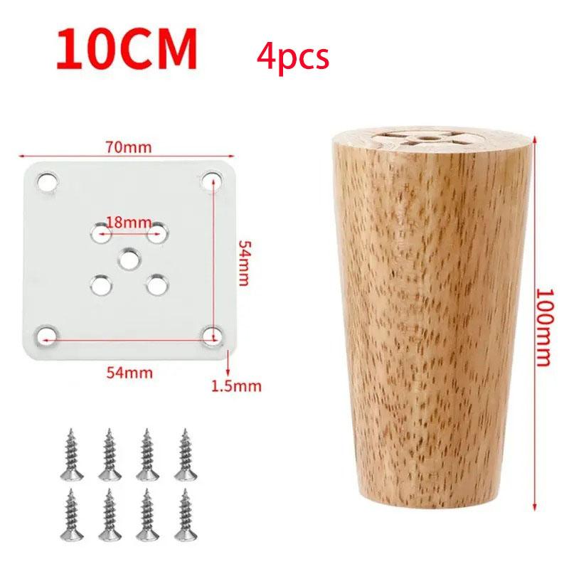 4pack Natural Solid Wood Furniture Leg Table Feets Wooden Cabinet Table Legs Fashion Furniture Hardware Replacement for Sofa Bed