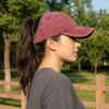 Hip Hop Empty Top Hat Solid Color Sun Protection Peaked Hat Vintage Washed Baseball Cap  Outdoor