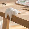 Modern Cat Ornament for Home 3D Printed Lazy Figurine, Sleeping Kitten Desk Decor, Cute Animal Statue Figurine Office, DIY Paintable White Matte