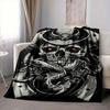 1pc Skull, Snake Blanket - Lightweight Flannel Fleece with Digital Printing, Soft Warm for Sofa, Travel, Camping, Office yy251018320
