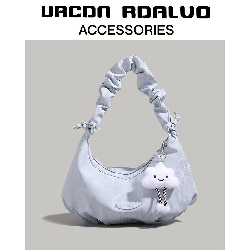 

Ur Ruched Clouds Underarm Bag Niche Style Fancy Minimalist Female 2025 New Arrival Summer Tide Large Capacity Shoulder Bag Bag Blue