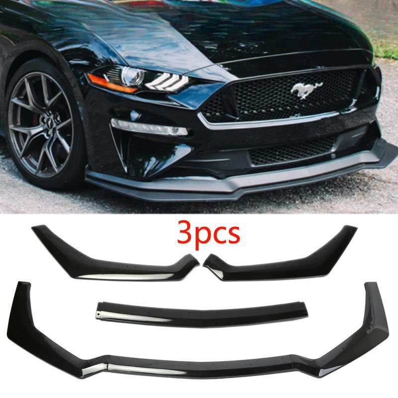 Front Spoiler Lower Lip Splitter For Ford Mustang 2018-2020 Black GT Style Front Blade Splitter Car Ornament Accessories