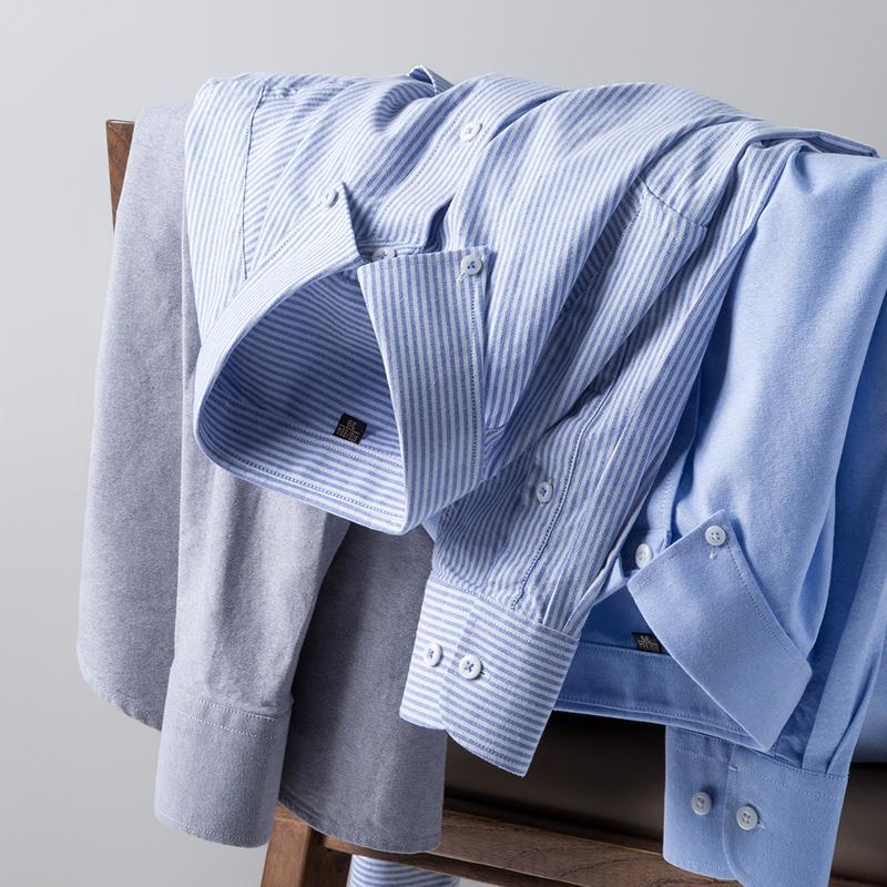 100% Cotton Oxford Shirt Long Sleeve For Men's Social Dress Shirts Soft Comfortable Regular Fit Casual Man Office Shirt 4XL 5XL